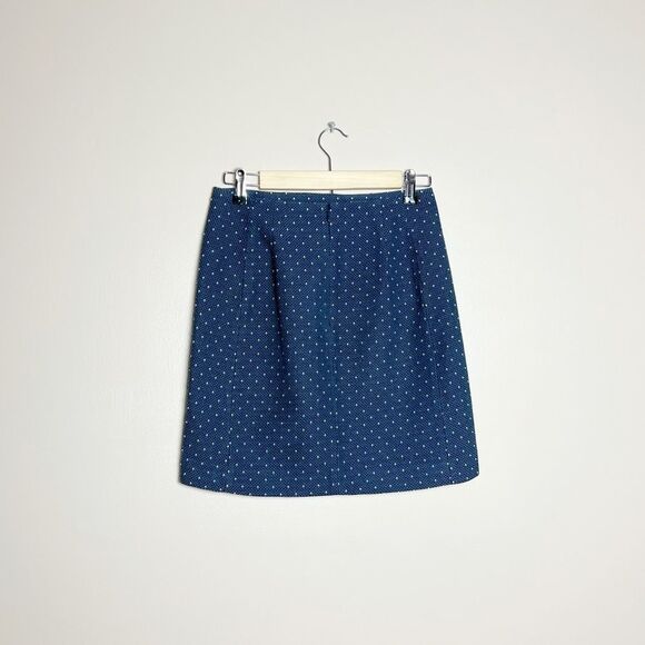 SALE! Navy LOFT Dotted Shift Mini Skirt Size 0 EUC - Picture 2 of 4